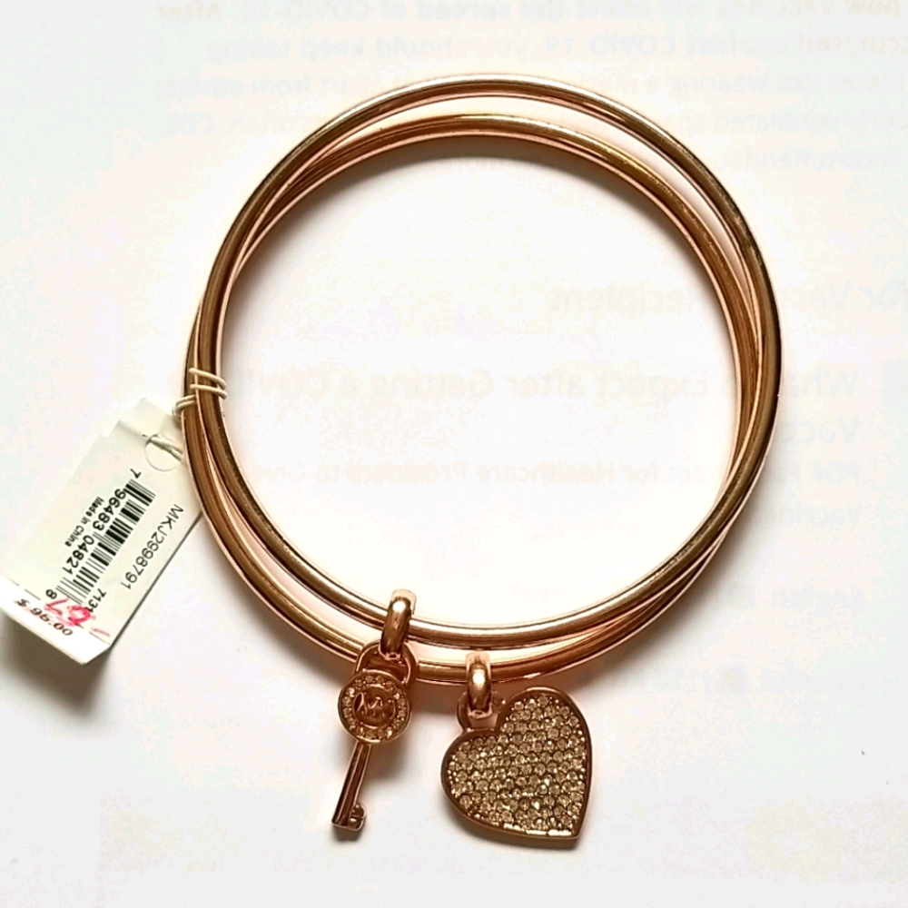 Michael kors 2 bangles rose gold tone
